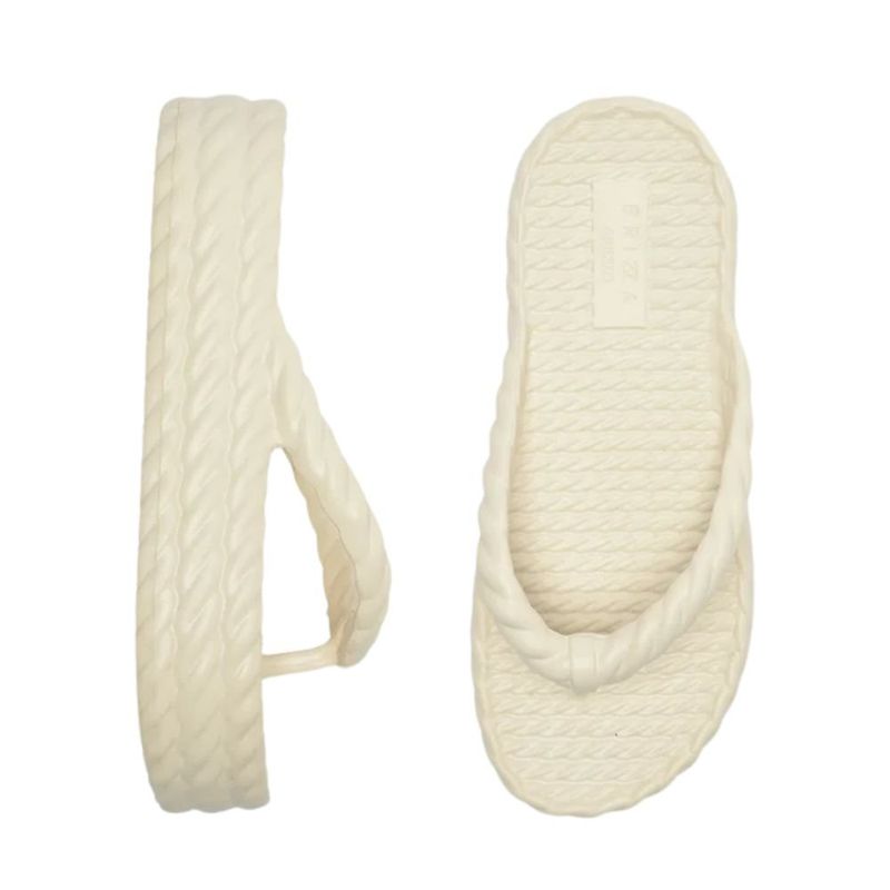 sandalia plataforma feminina n°37/38 brizza arezzo flatform marrocos mid off-white (mp)