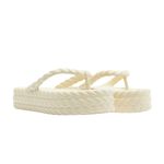 sandalia plataforma feminina n°37/38 brizza arezzo flatform marrocos mid off-white (mp)