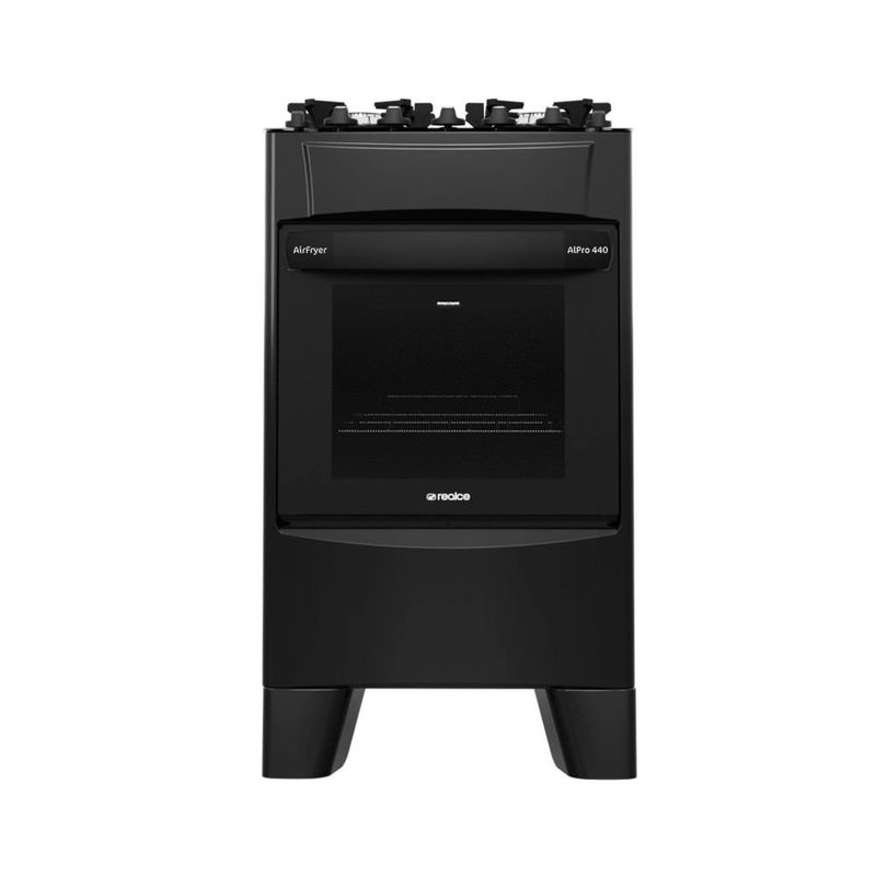 fogão 4 bocas realce alpro 440 função airfryer 127v preto 36556 (mp)