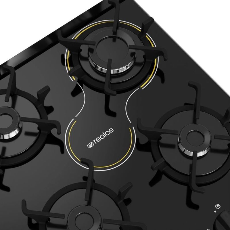 fogão 4 bocas realce alpro 440 função airfryer 127v preto 36556 (mp)
