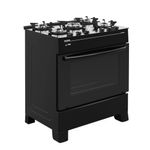 fogão 5 bocas realce smart glass preto bivolt preto 35179 (mp)
