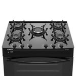 fogão 5 bocas realce smart glass preto bivolt preto 35179 (mp)