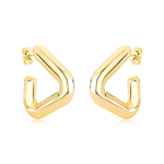 brinco semijoia luiza mota geometrico liso dourado (mp)