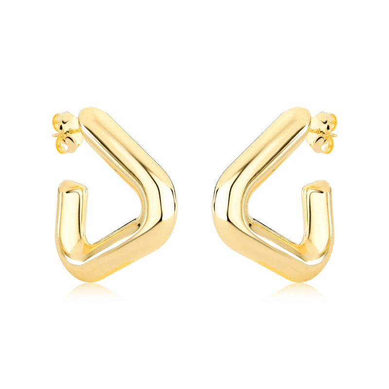 brinco semijoia luiza mota geometrico liso dourado (mp)
