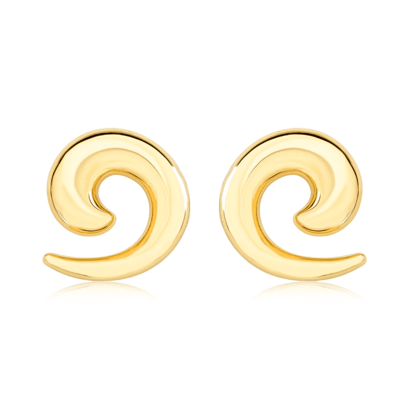 brinco semijoia luiza mota espiral liso dourado 215715 (mp)