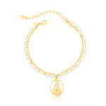 pulseira semijoia luiza mota dupla com perola e pingente nossa senhora aparecida 16cm 265248 (mp)