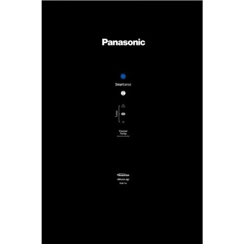 geladeira panasonic frost free 407 litros black glass inverter a preto nr-bb41gv2ba