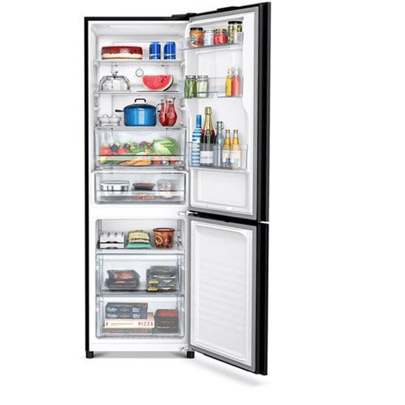 geladeira panasonic frost free 407 litros black glass inverter a preto nr-bb41gv2ba