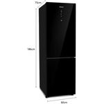 geladeira panasonic frost free 407 litros black glass inverter a preto nr-bb41gv2ba