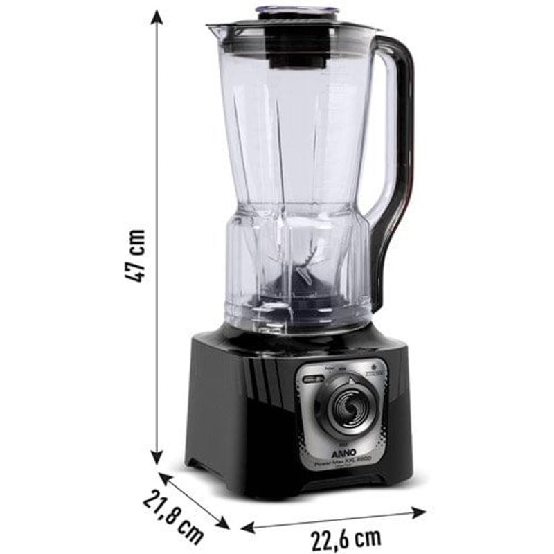 liquidificador arno power max xxl 2,25 litros 220w preto ln88