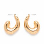 brinco semijoia luiza mota organico dourado 260957 (mp)