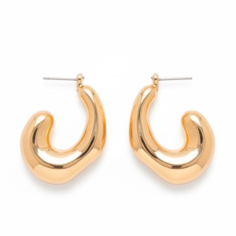 brinco semijoia luiza mota organico dourado 260957 (mp)