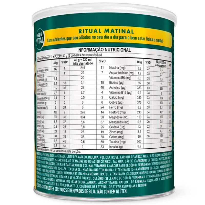 suplemento alimentar nestle vital ritual matinal sabor baunilha 360g