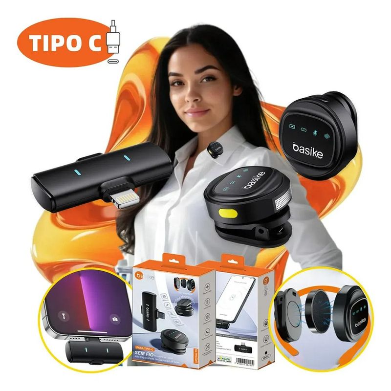 lapela sem fio basike tipo c ba-mic0007 (mp)
