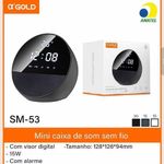 caixa de som portátil a'gold com relógio sm-53 (mp)