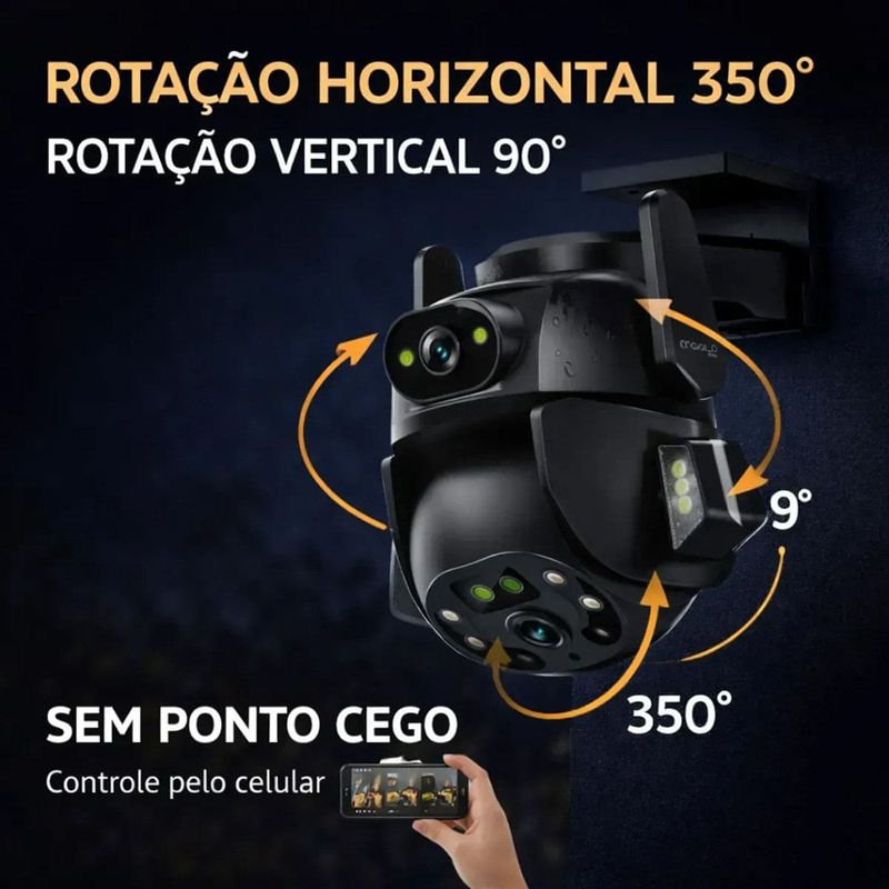 câmera de segurança a'gold visão noturna a cores cam-06 (mp)