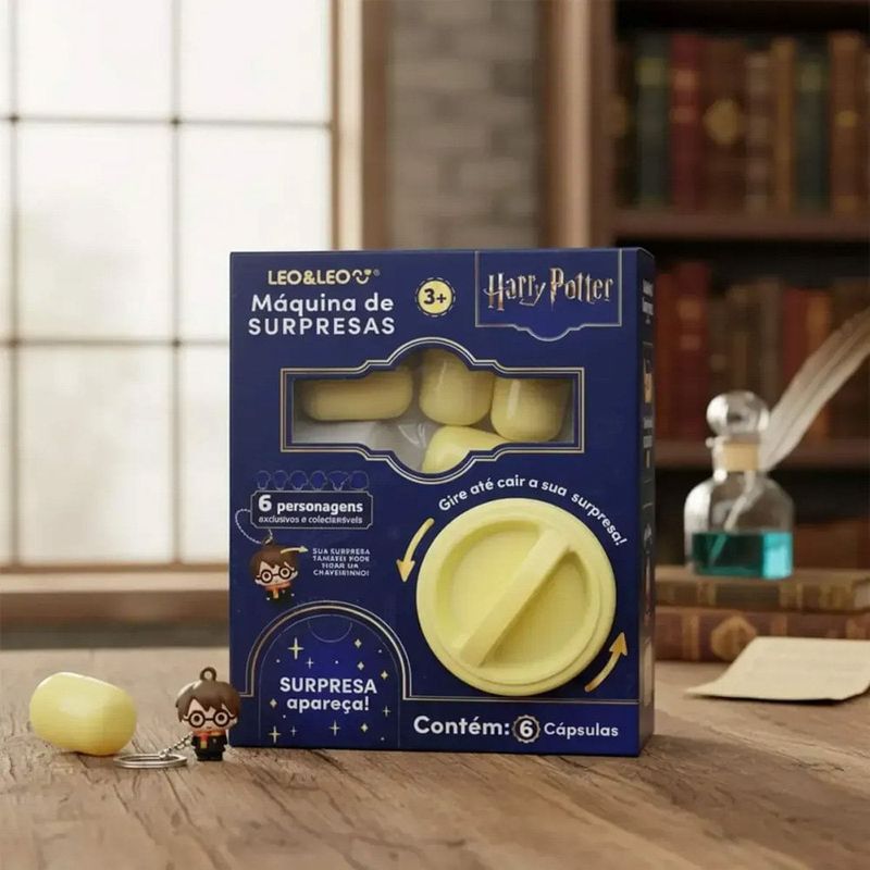 máquina de surpresas leo&leo harry potter com 6 personagens (mp)