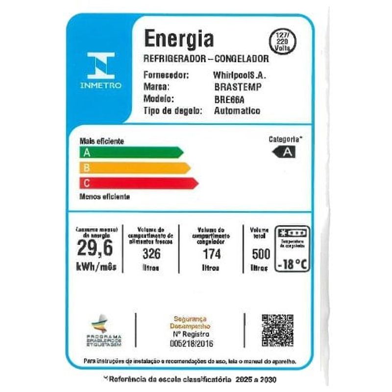 geladeira brastemp frost free inverter 500 litros branco bre66a