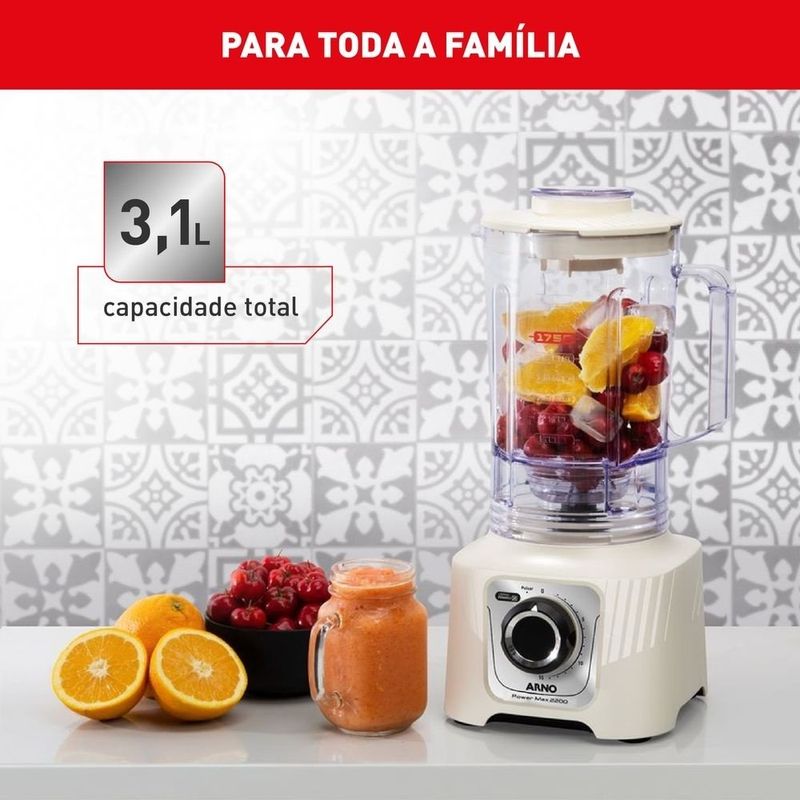 liquidificador arno power max 2200w marfim ln64