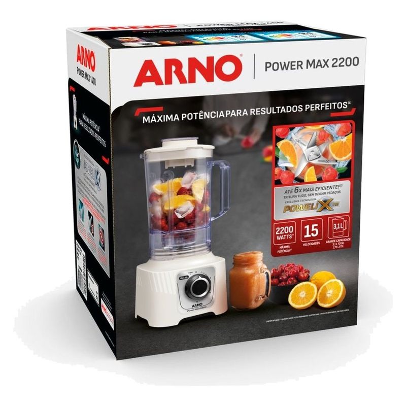 liquidificador arno power max 2200w marfim ln64