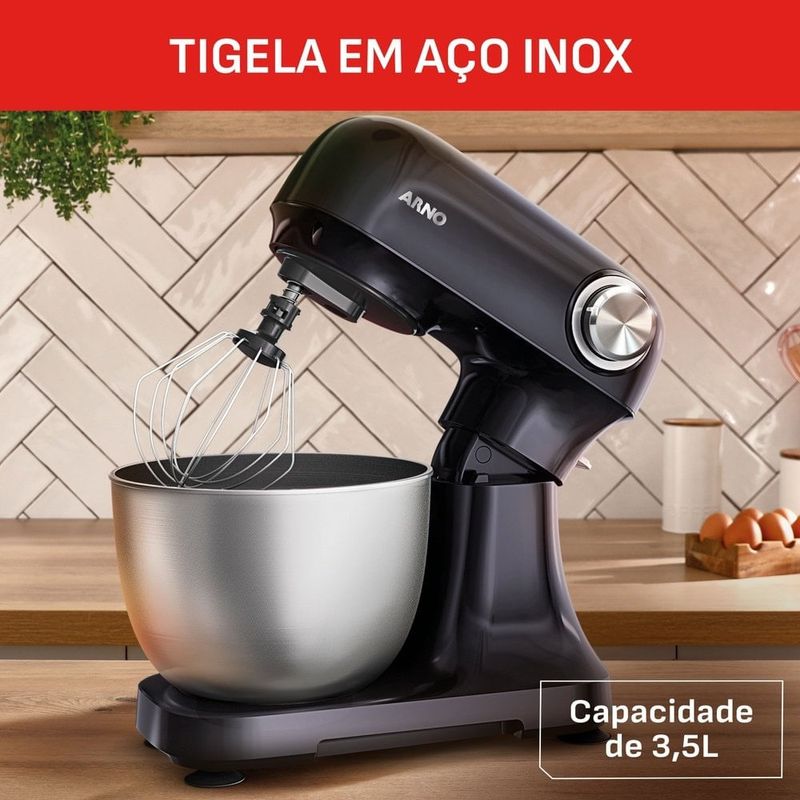 batedeira planetária arno bake easy 127v preto km10