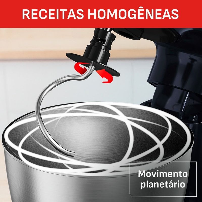 batedeira planetária arno bake easy 127v preto km10