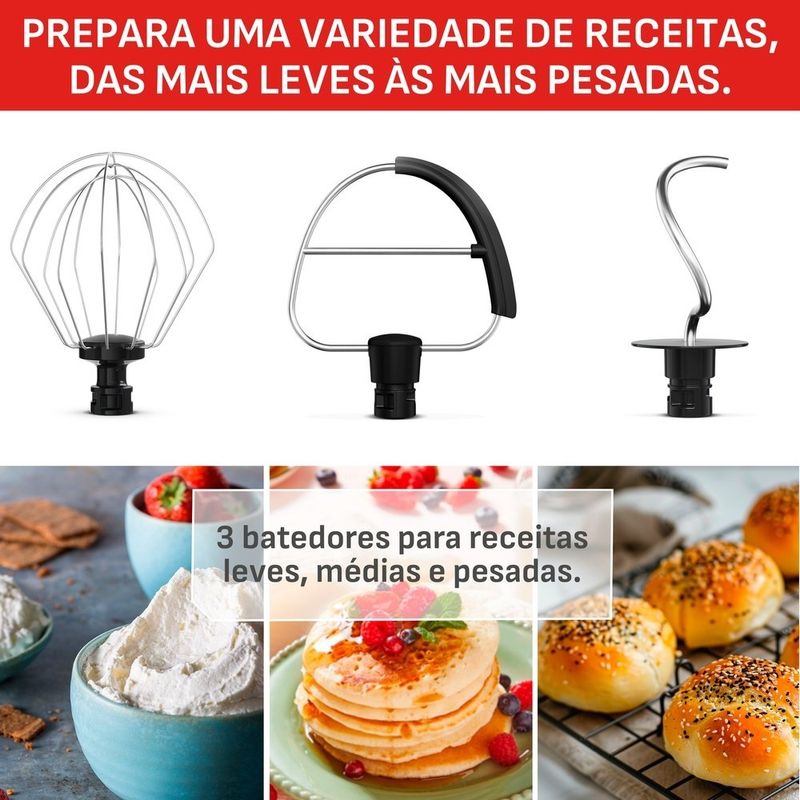 batedeira planetária arno bake easy 127v preto km10