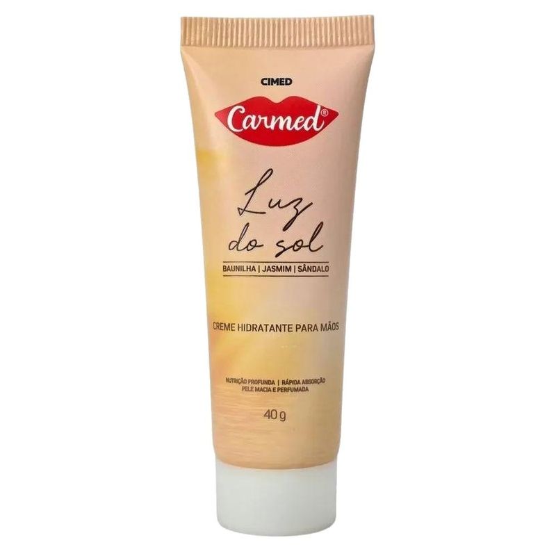 creme hidratante para mãos carmed luz do sol 40g cimed