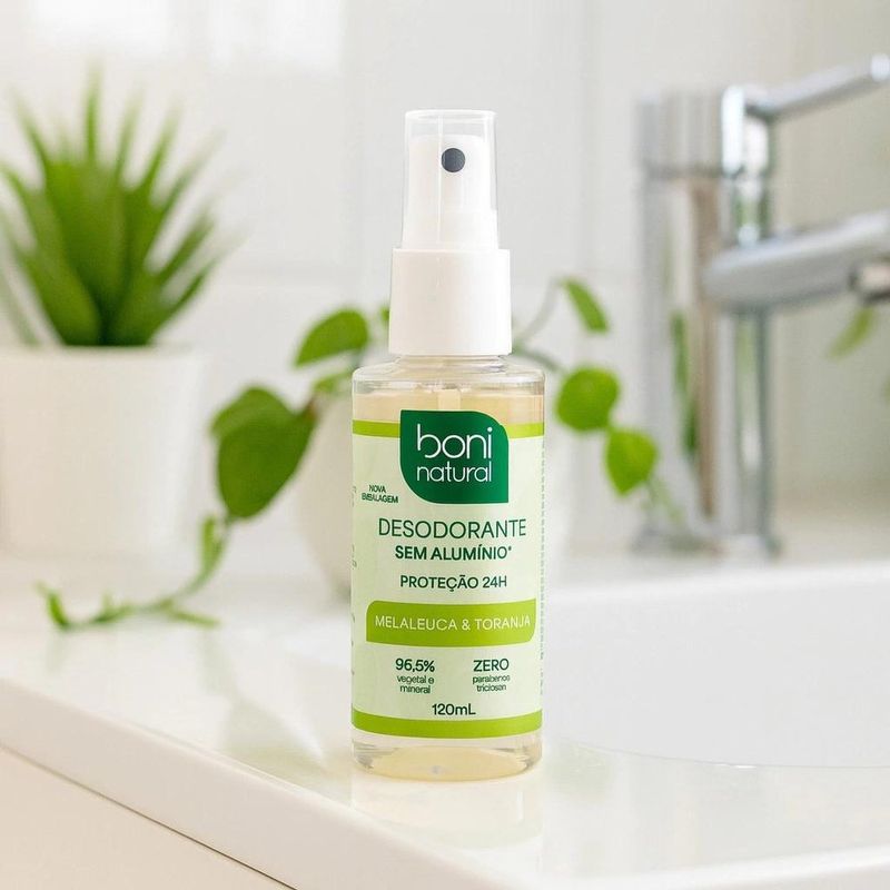 desodorante spray boni natural melaleuca e toranja 120ml