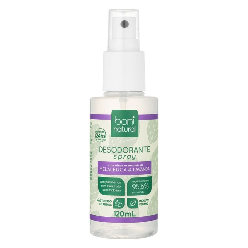 desodorante spray boni natural melaleuca e lavanda 120ml