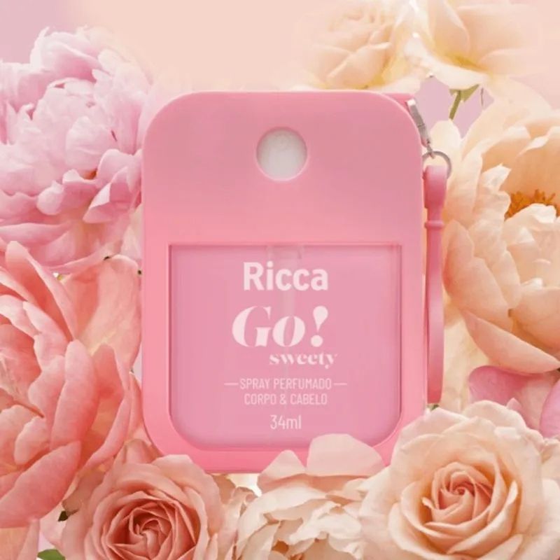 spray perfumado colônia ricca go! sweet corpo e cabelo 34ml