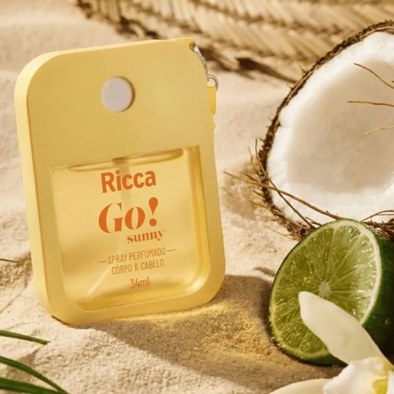 spray perfumado colônia ricca go! sunny corpo e cabelo 34ml