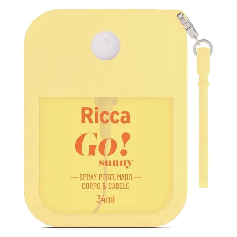 spray perfumado colônia ricca go! sunny corpo e cabelo 34ml