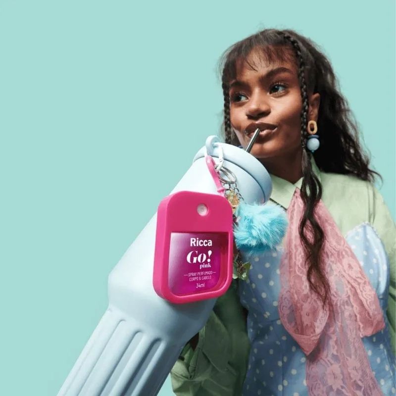 spray perfumado colônia ricca go! pink corpo e cabelo 34ml