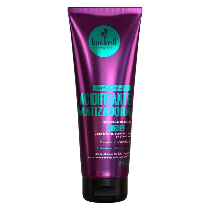 máscara acidificante matizadora haskell cosméticos 240ml