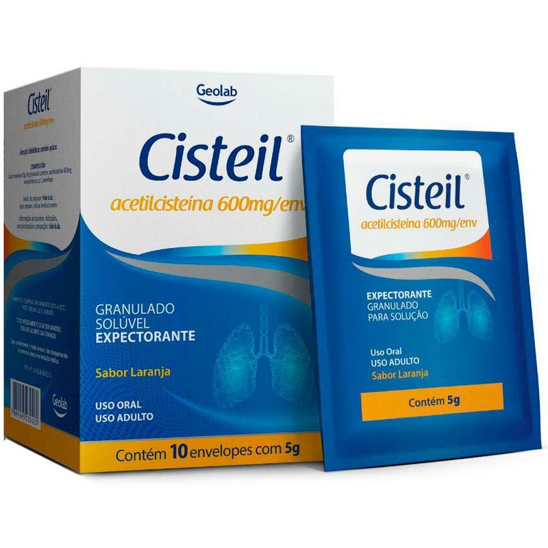 cisteil acetilcisteína 600mg 10 envelopes geolab
