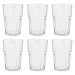 conjunto de copos 6 peças class home faceta vidro 400ml