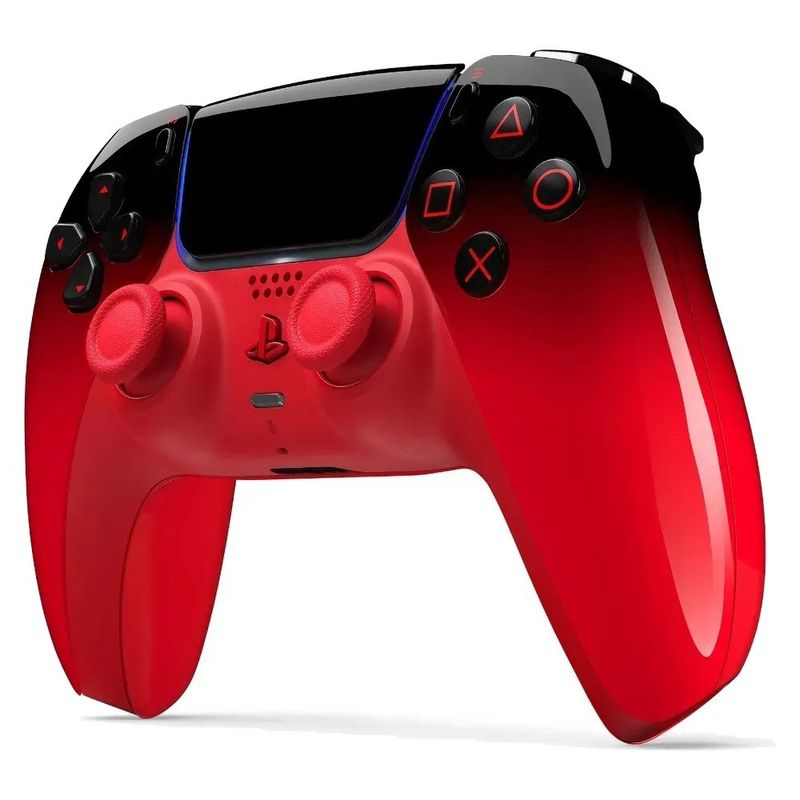 controle sony ps5 sem fio technored vermelho e preto as-bi