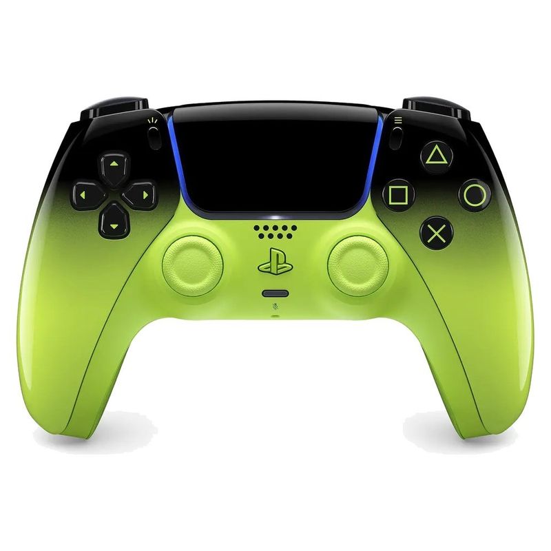 controle sony ps5 sem fio remix green preto e verde as-bi
