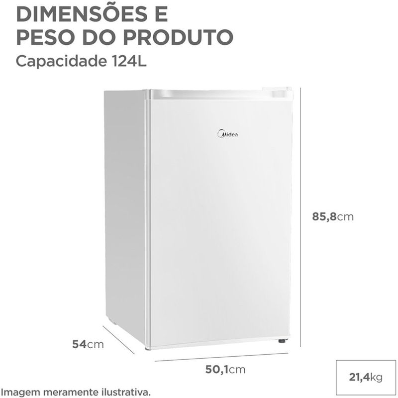 frigobar midea inverter 124 litros bivolt branco mdrd181fgd013