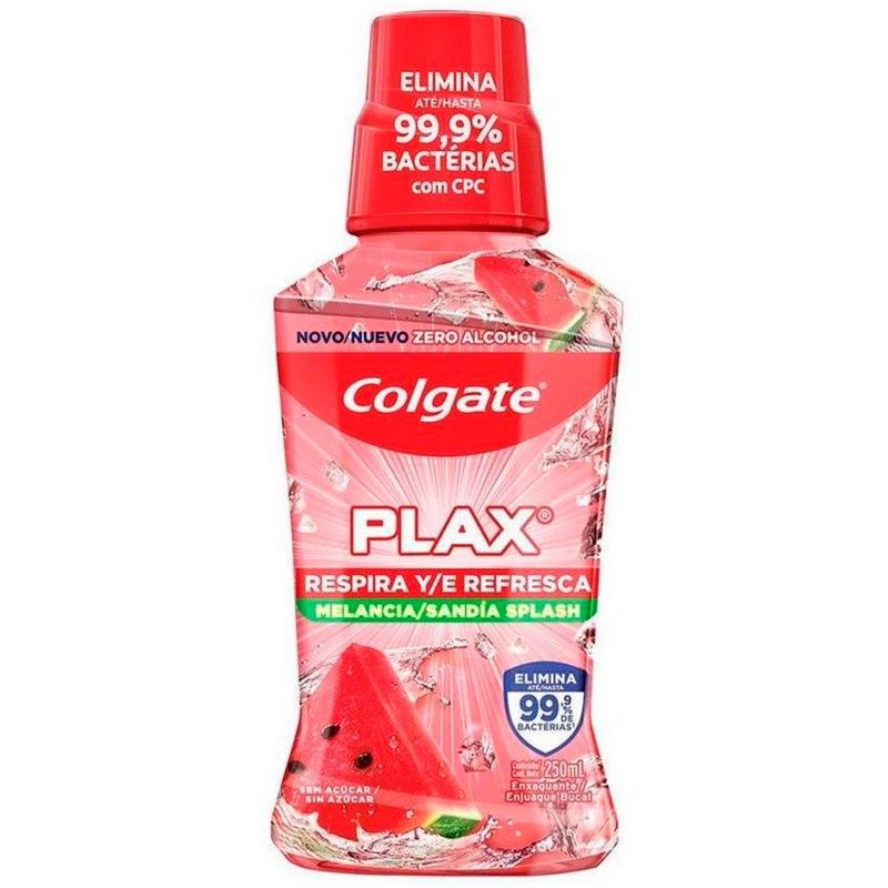 enxaguante bucal colgate plax melancia zero álcool sem açúcar 250ml