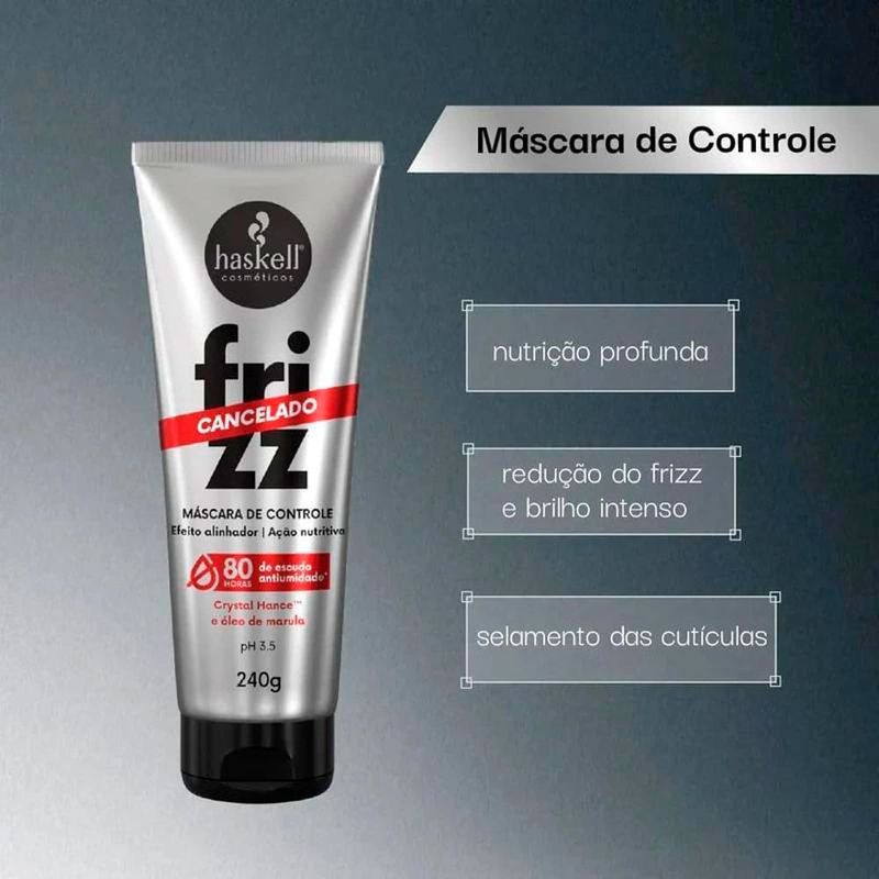 máscara de controle frizz cancelado haskell cosméticos 240g