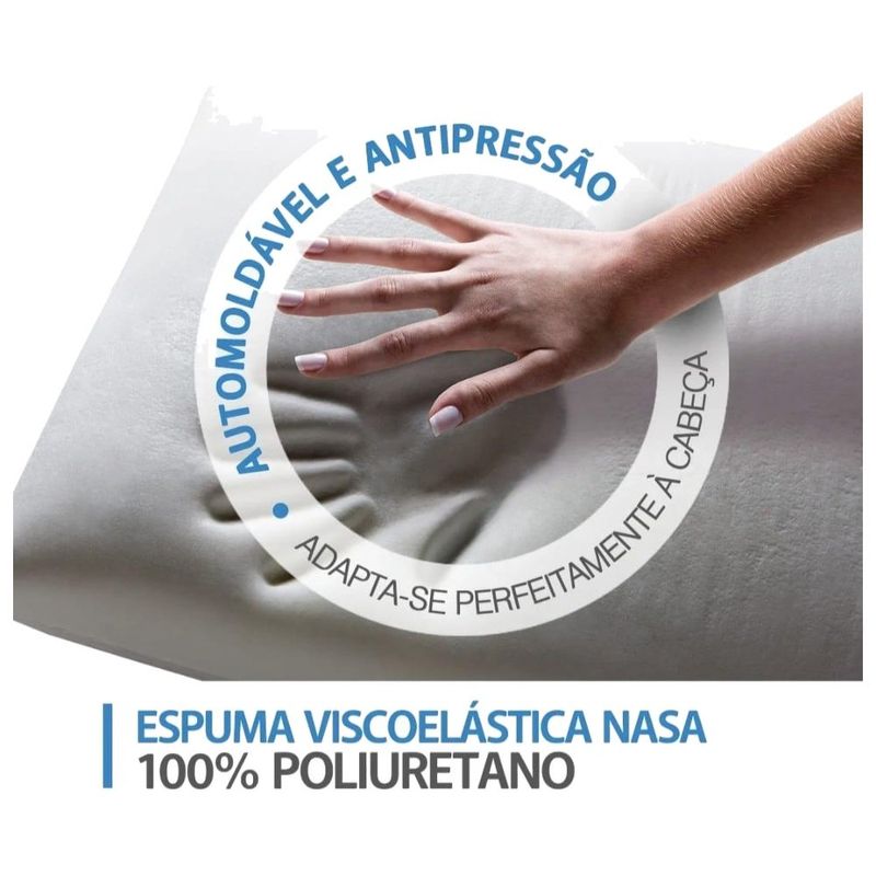 travesseiro duoflex nasa flex alto branco 50x70cm ns1126