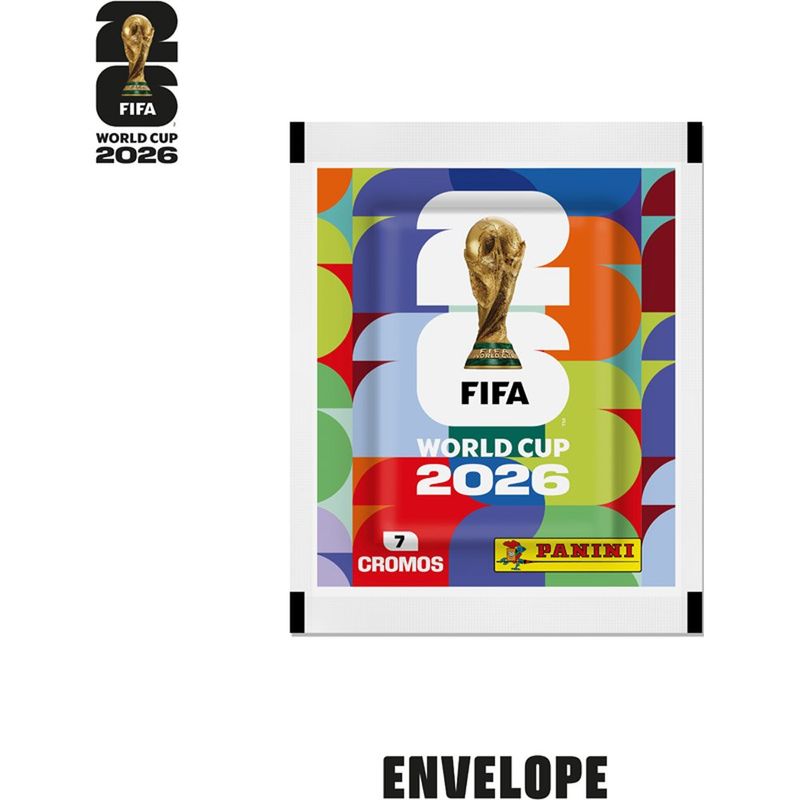 envelope de figurinhas copa do mundo 2026 panini 7 cromos