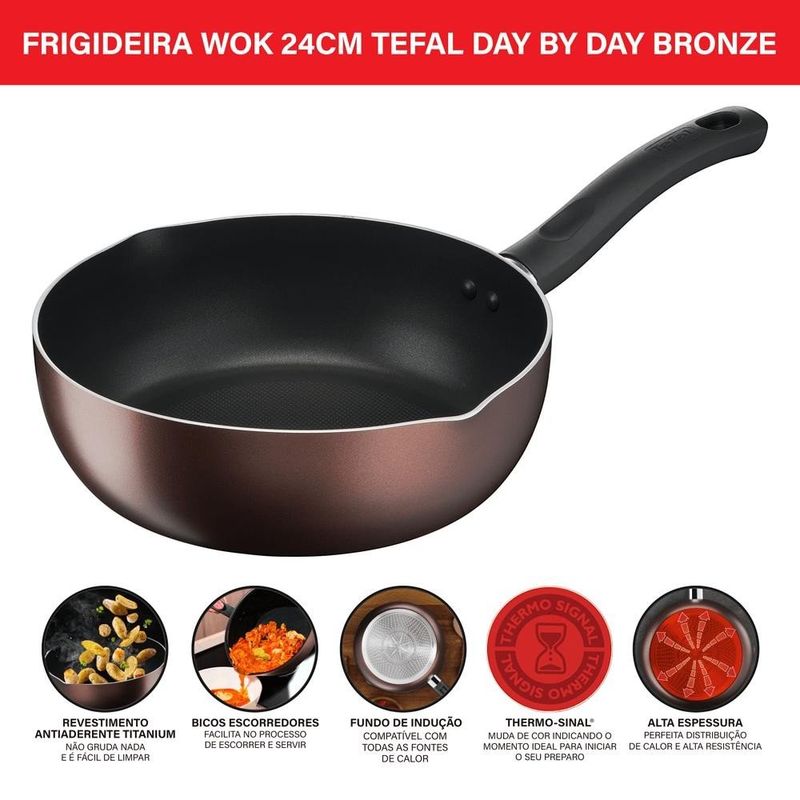 frigideira wok tefal day by day 24cm