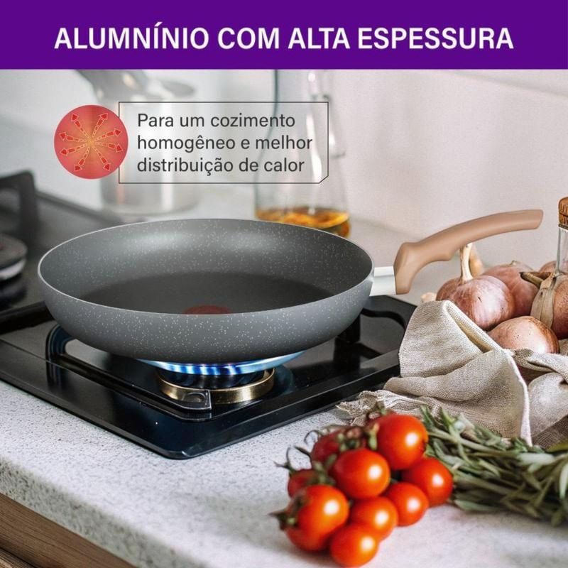 frigideira rochedo natural stone preto 30cm