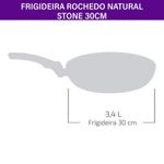 frigideira rochedo natural stone preto 30cm