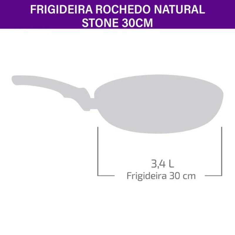 frigideira rochedo natural stone preto 30cm