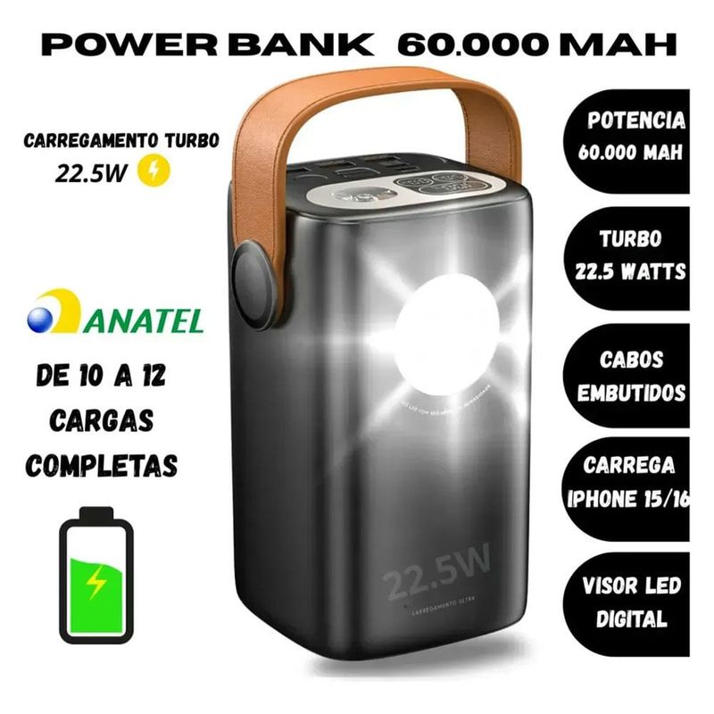 power bank a'gold 60.000mah bte-96 turbo 22.5w sortido (mp)