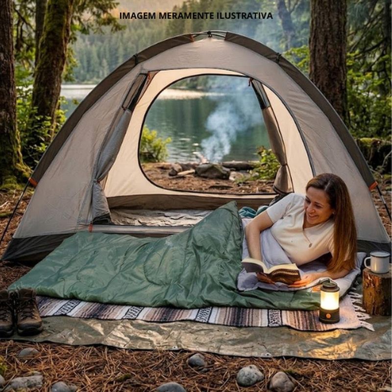 saco de dormir impermeável tm 180x75cm verde escuro (mp)